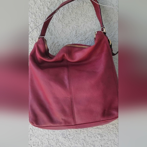 Cole Haan Deep Red Leather Shoulder Bag - Picture 1 of 9